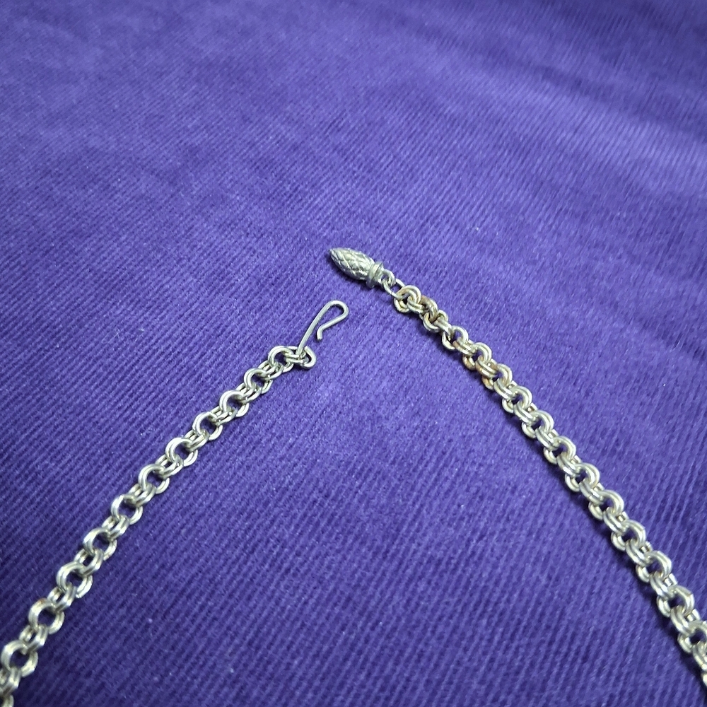 Vintage Charel Cherry Moonglow Necklace Thermoset Hook Closure Silvertone - Picture 11 of 17